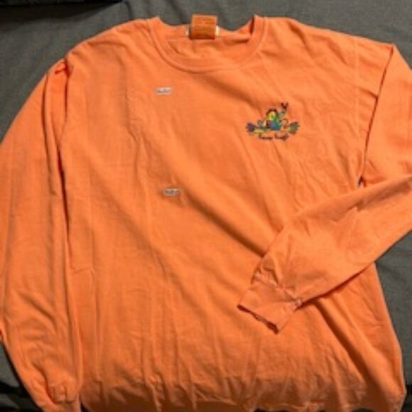 Peach Colored T-Shirt. Peace Frogs Natural Tunnel State Park. Size Medium - Picture 3 of 4